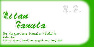 milan hanula business card